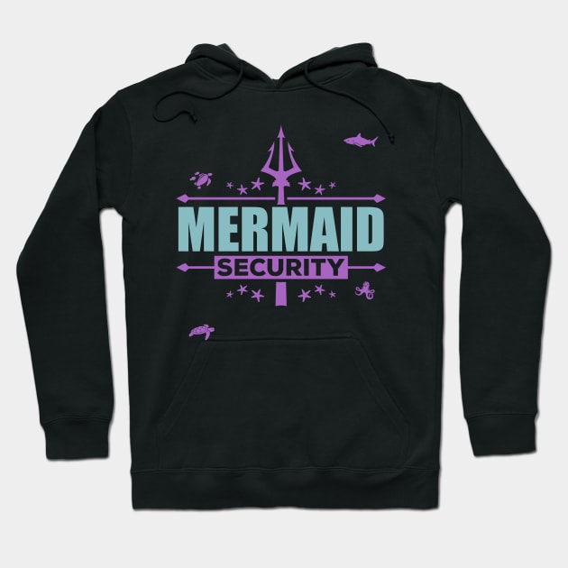 Mermaid Security Funny Dad Swimming party Gift print Hoodie by theodoros20